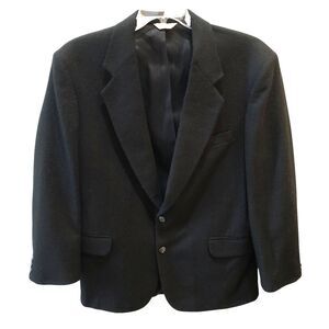 Hunt Valley Men Size 44R Black 100% Camel Hair 2 Button Blazer Jacket Sport Coat
